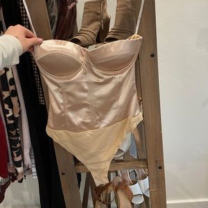 Silk strapless bodysuit